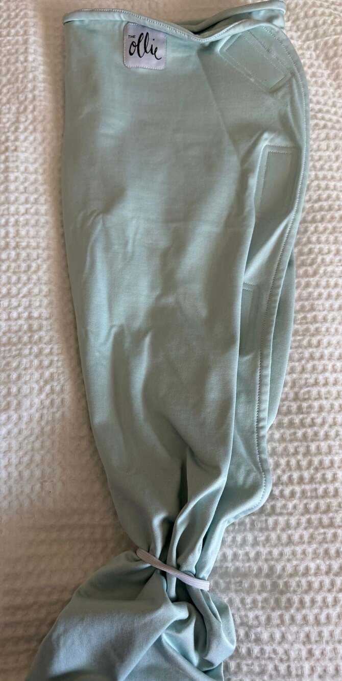 The Ollie World Swaddle Mint Green Adjustable Velcro Baby Sleep Wrap